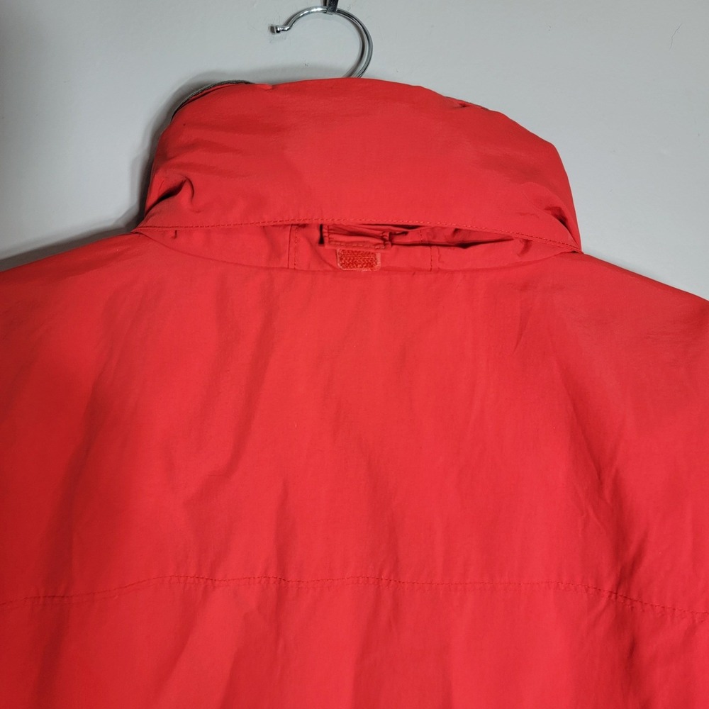 Mens LL Bean Red Fleece Lined Waterproof Winter Jacket Size Large Packable Hood - Picture 6 of 7